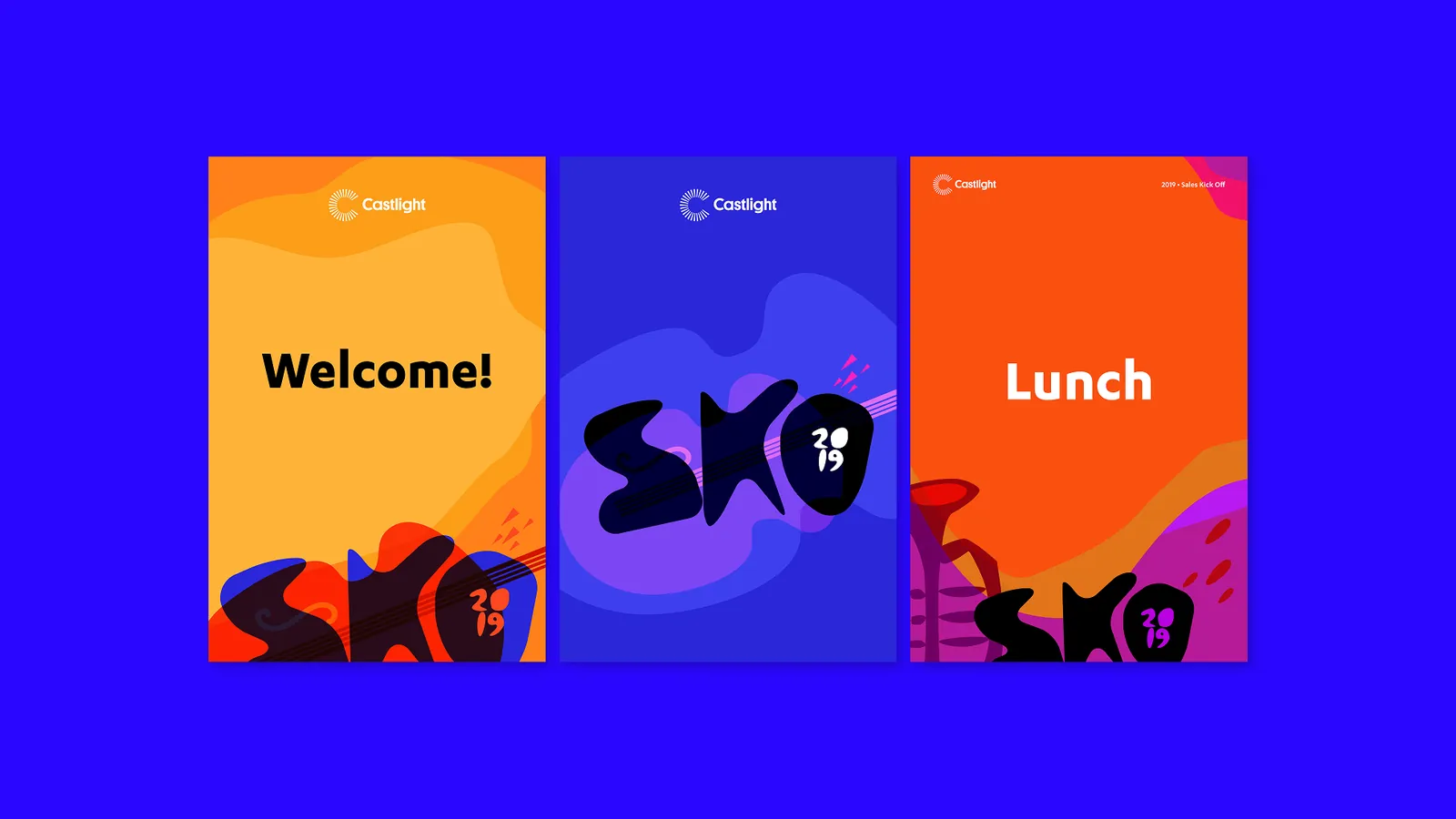 Sales Kick-Off posters — Welcome, SKO, Lunch