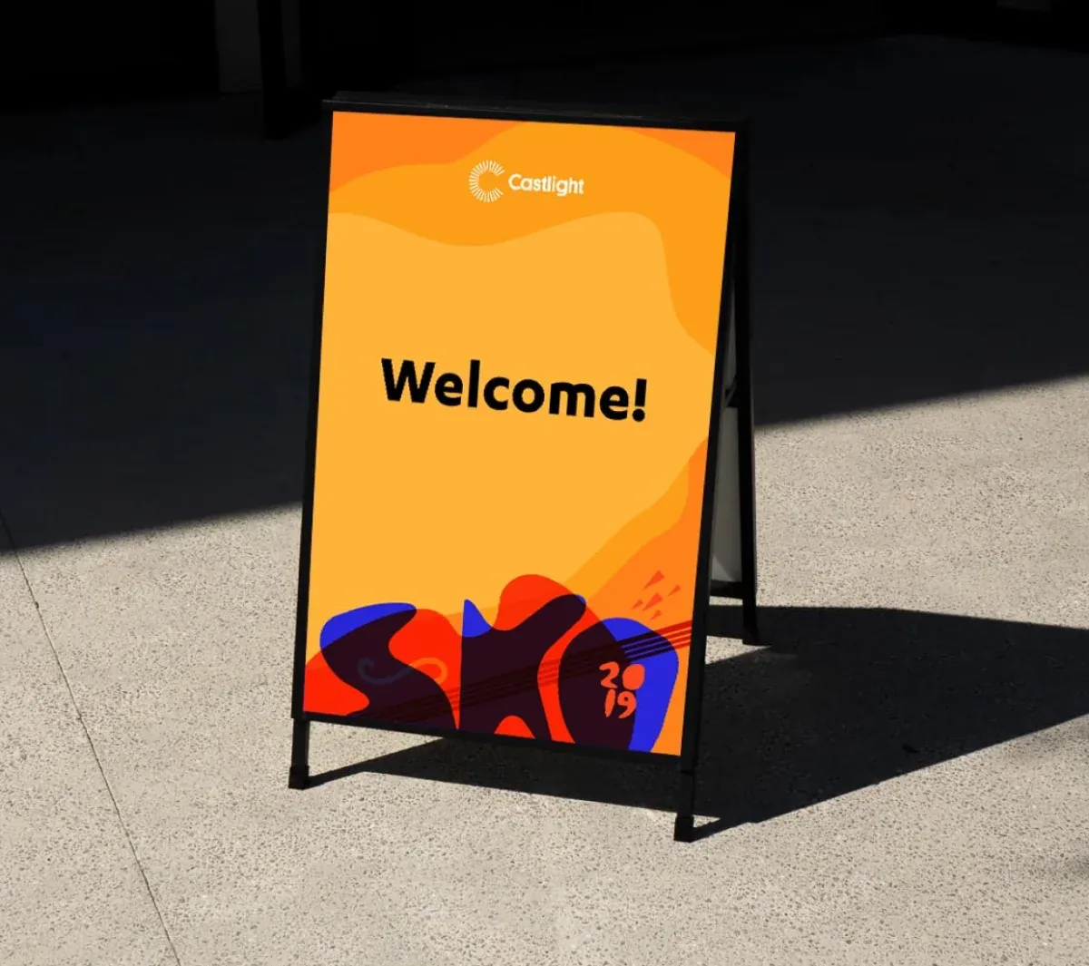 A-frame event signage — Welcome